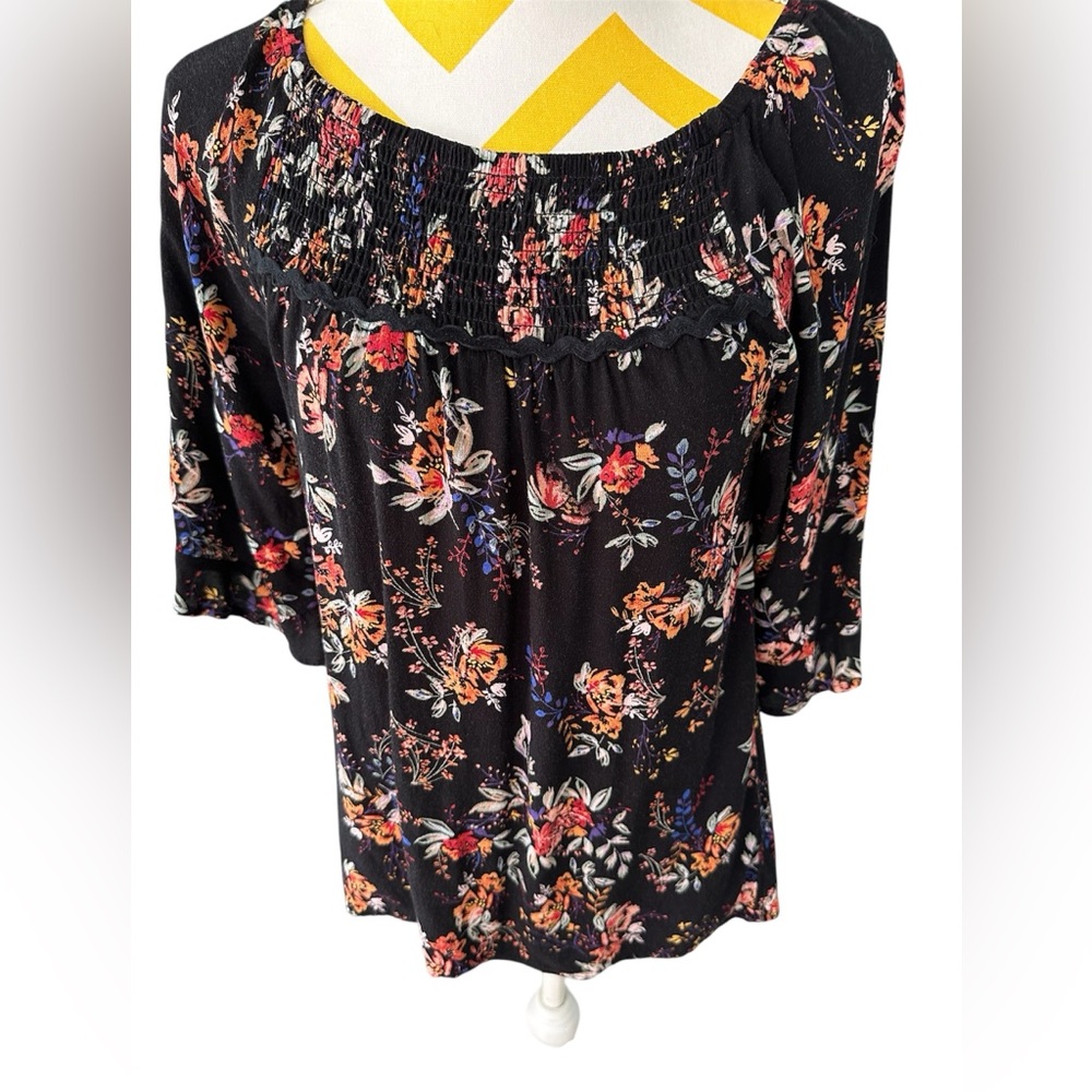 Floral Black Women's Top